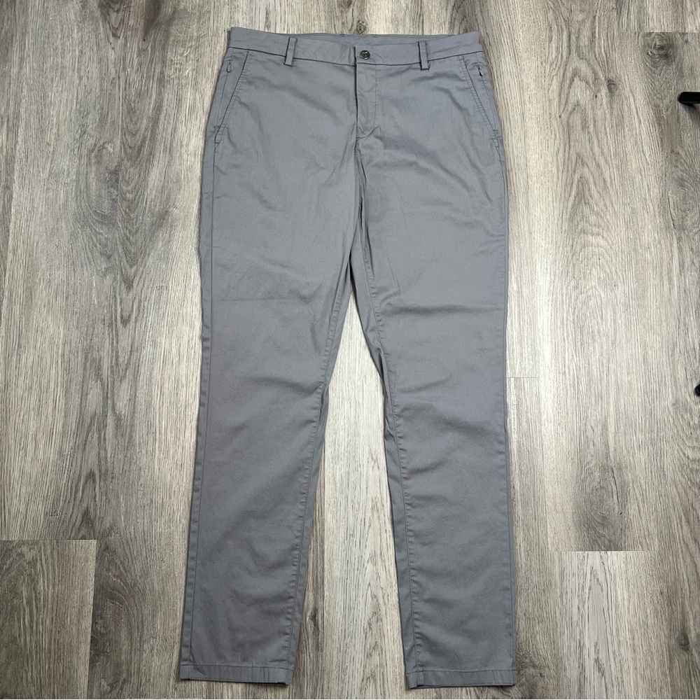 Birddogs Pants Mens 36x33 Actual Golf Grey Stretch Chino Casual Unlined Slim Fit